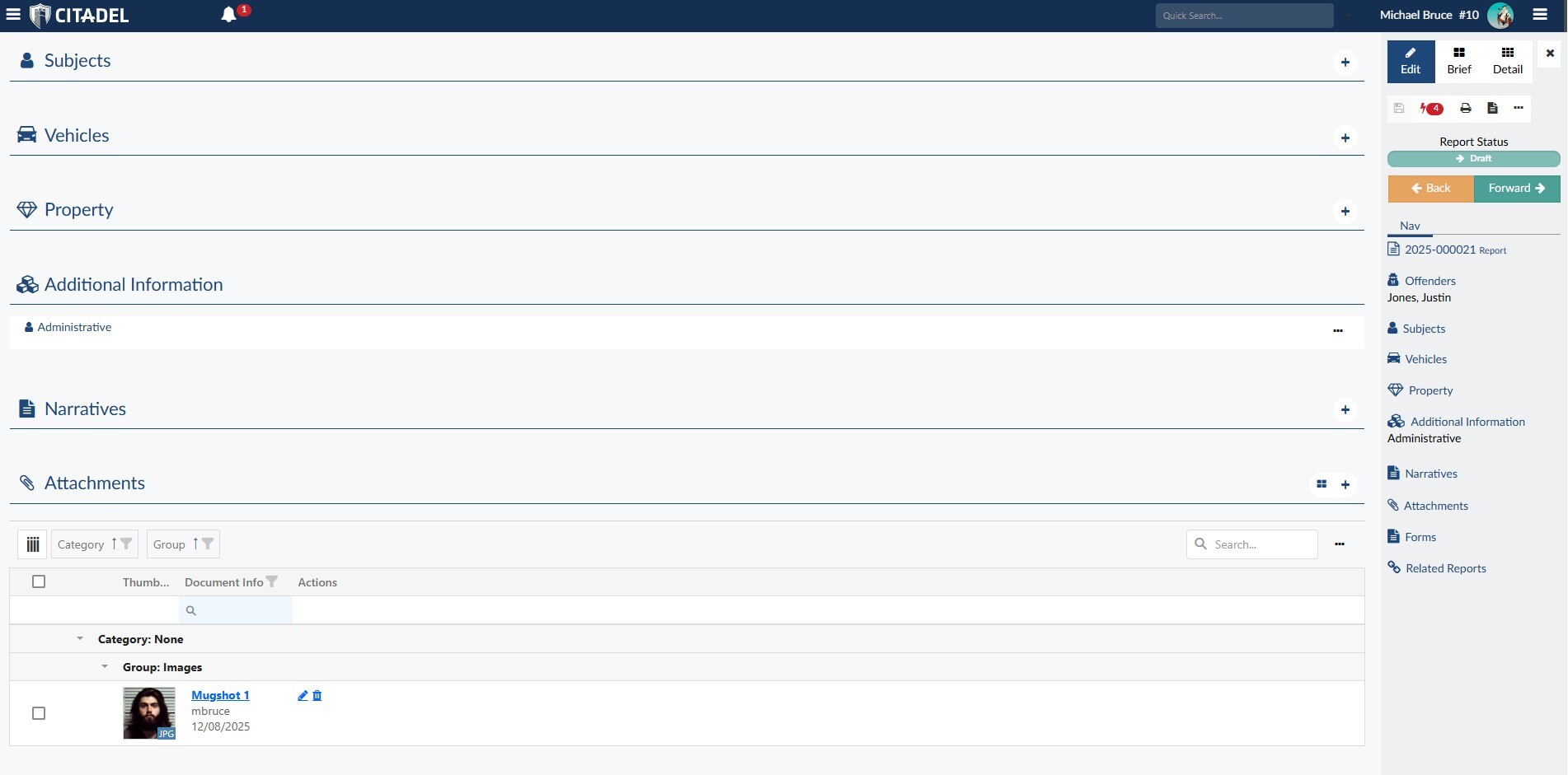 Law Enforcement Records Management Incident Report