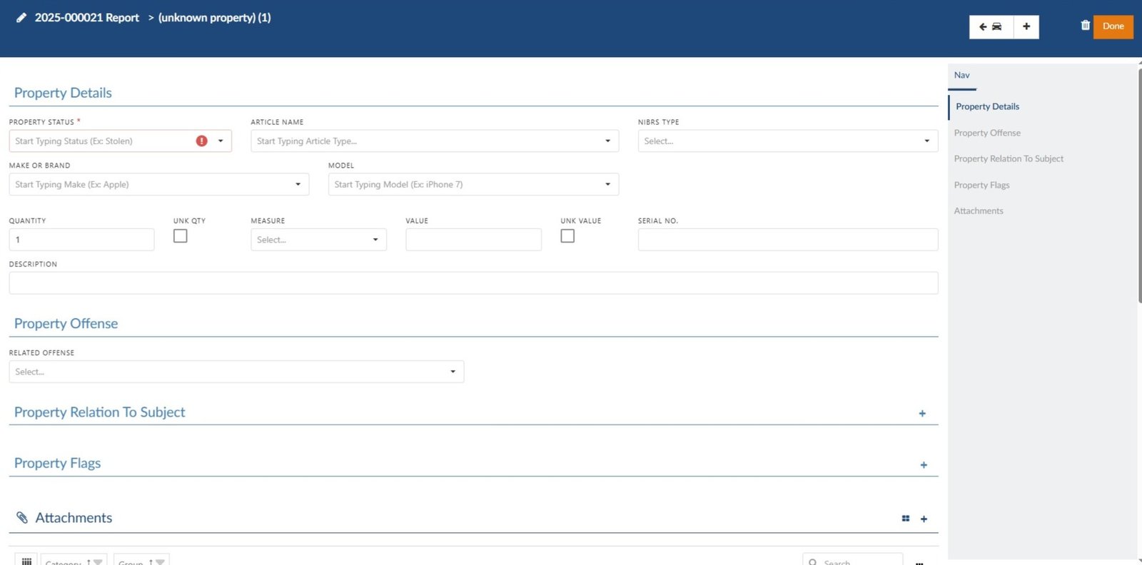 Law Enforcement Records Management Incident Report